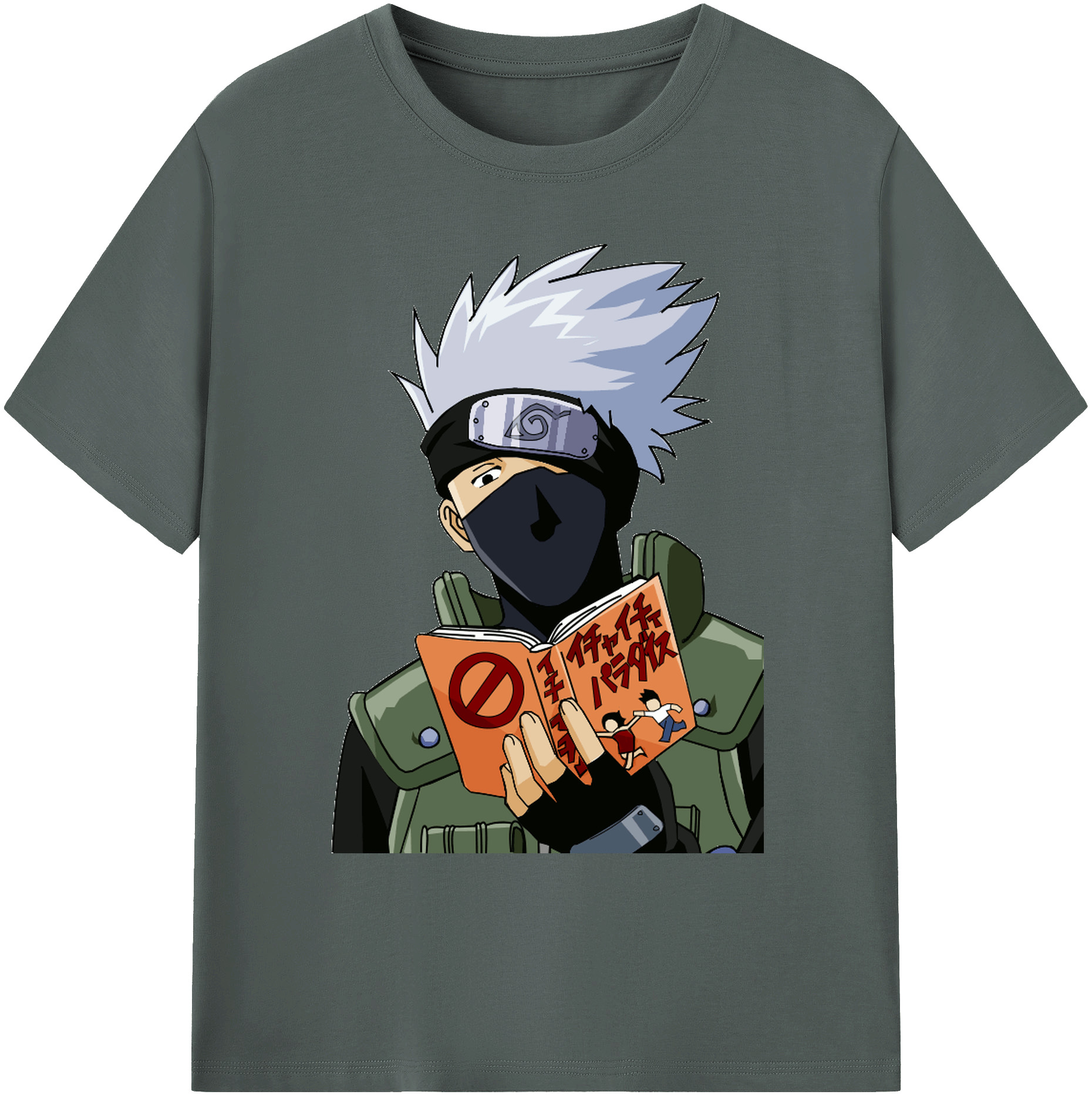 （画像用） NARUTO -ナルト- はたけ カカシ Hatake Kakashi 綿100％ メンズ半袖Tシャツ｜肌触りやわらか＆通気性